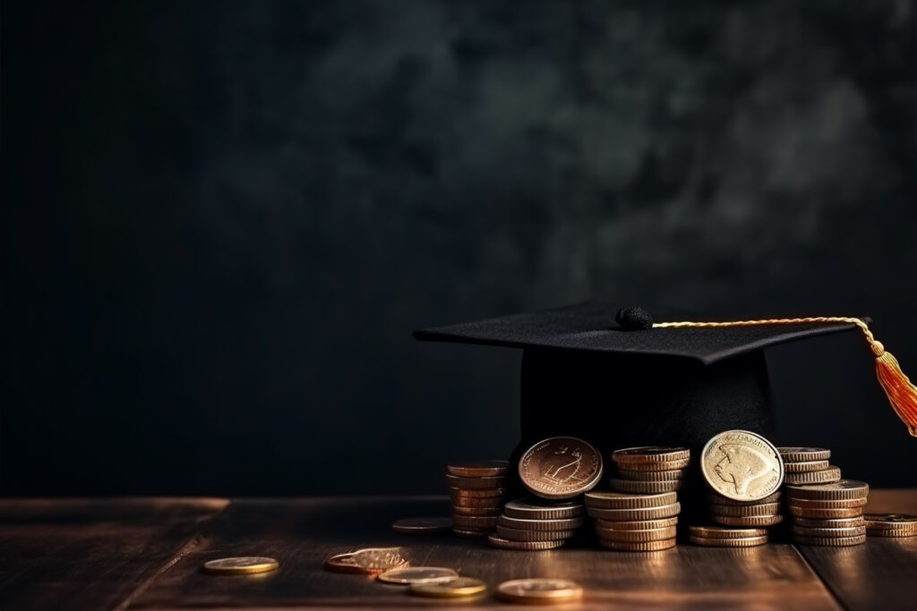 vecteezy_a-green-graduation-cap-sits-on-a-table-with-stacks-of-gold_24095864